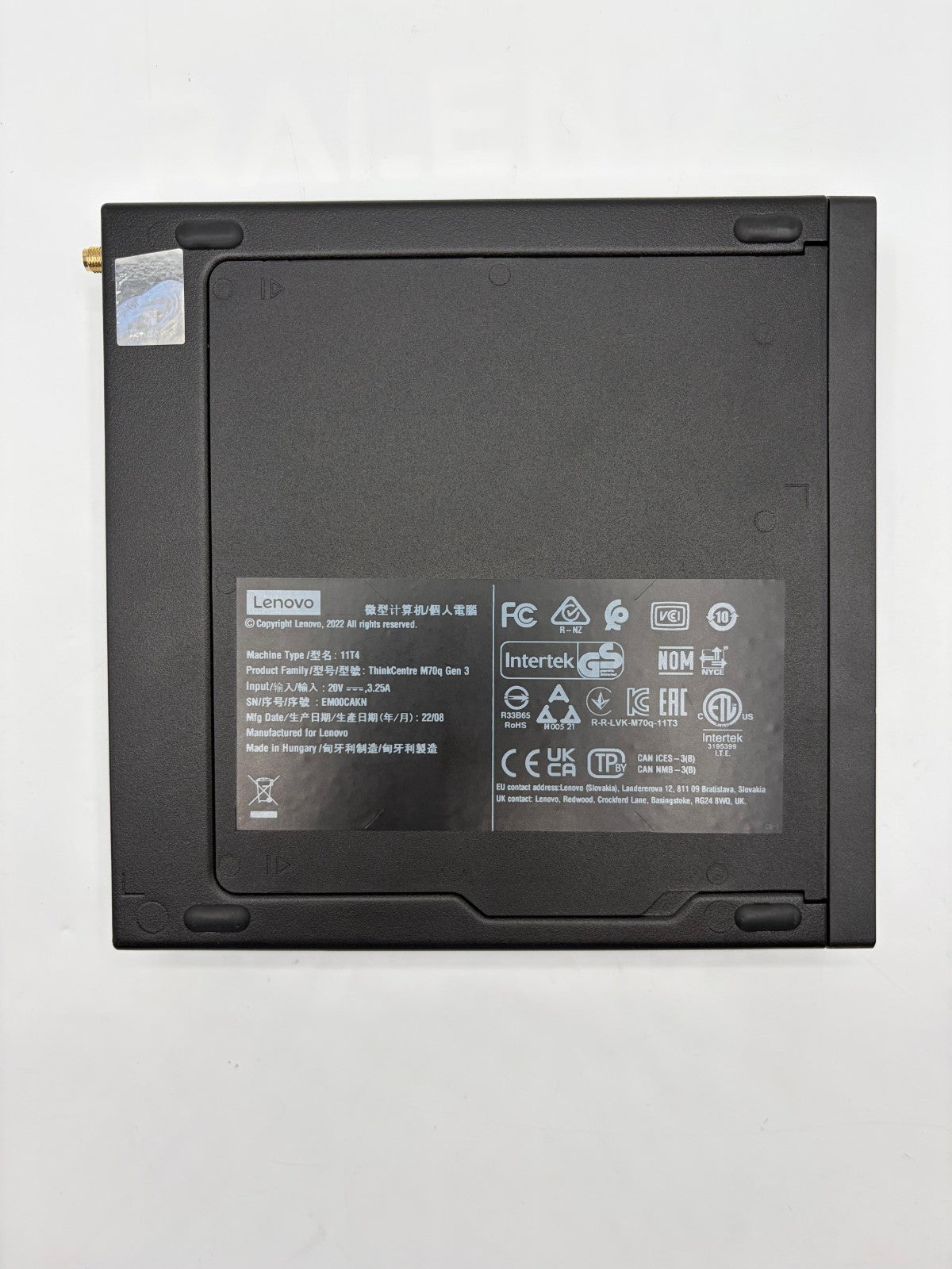 Lenovo ThinkCentre M70q Tiny i3-10100T 16Go 256Go SSD WiFi – Réf AT8