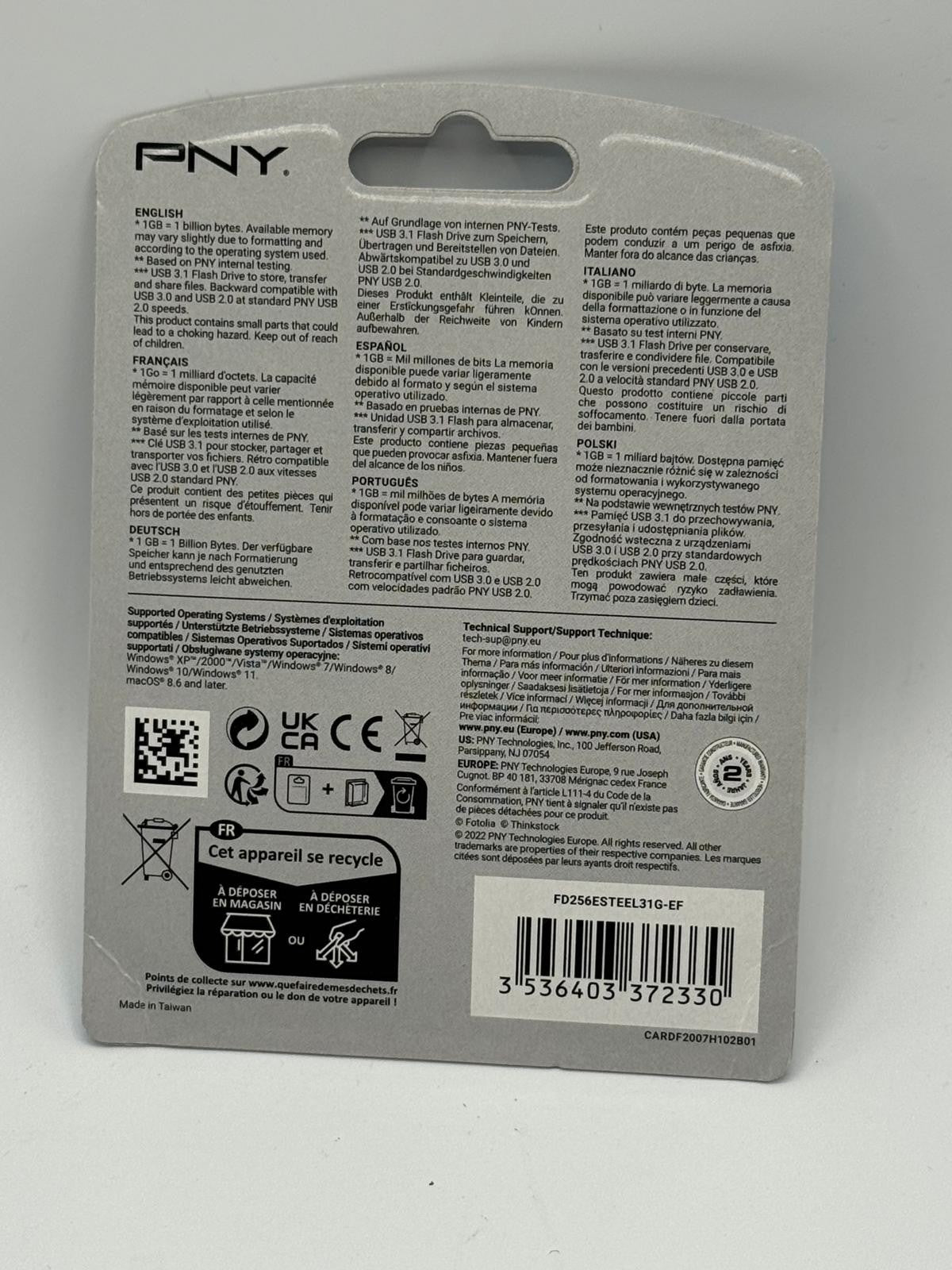 Clé USB PNY 256 Go – USB 3.1 – Métal – Neuve sous blister