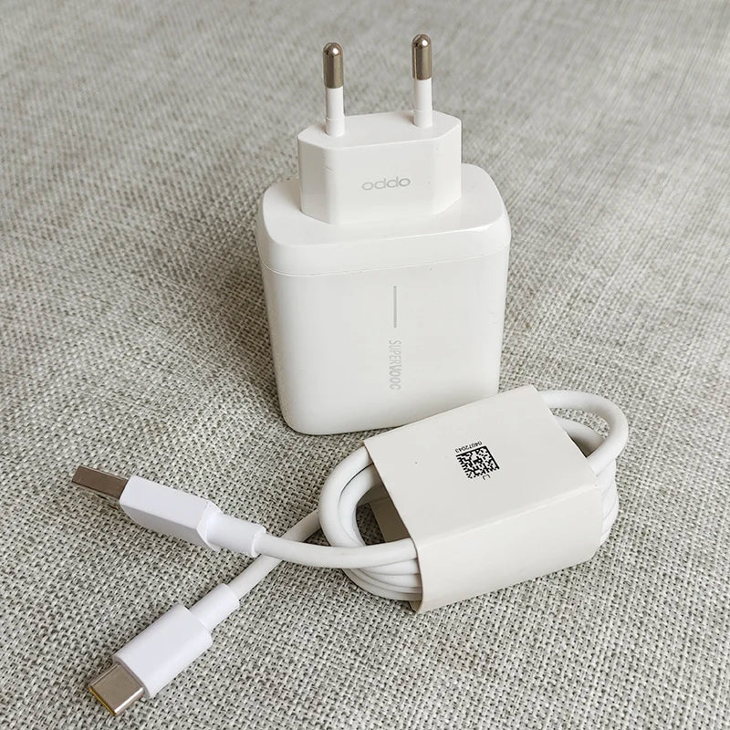 Chargeur SuperVOOC OPPO 65W + Câble Rouge d’origine – 100 % Authentique – Charge