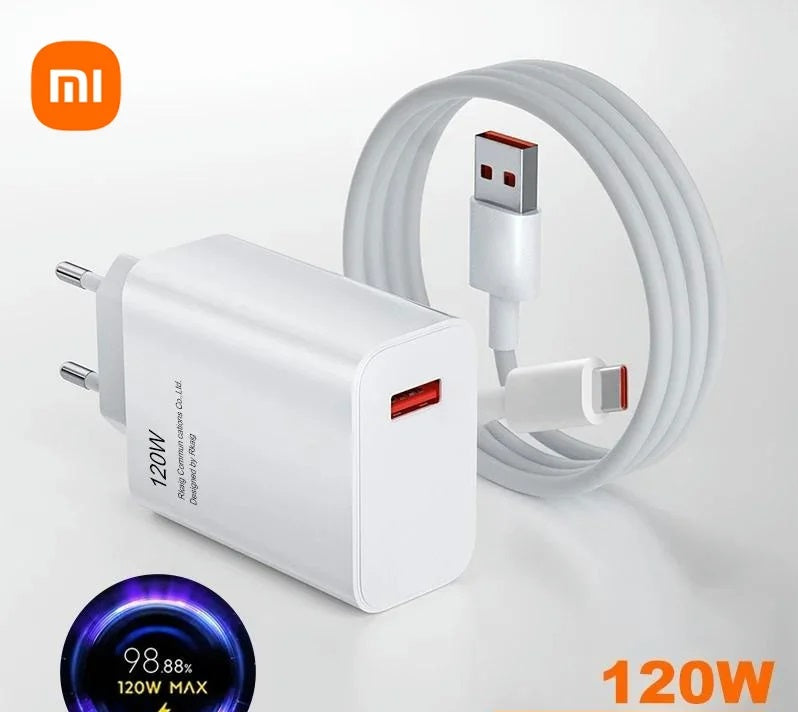 Chargeur XIAOMI 120W d'origine 100%  + Cable USB-Type-C