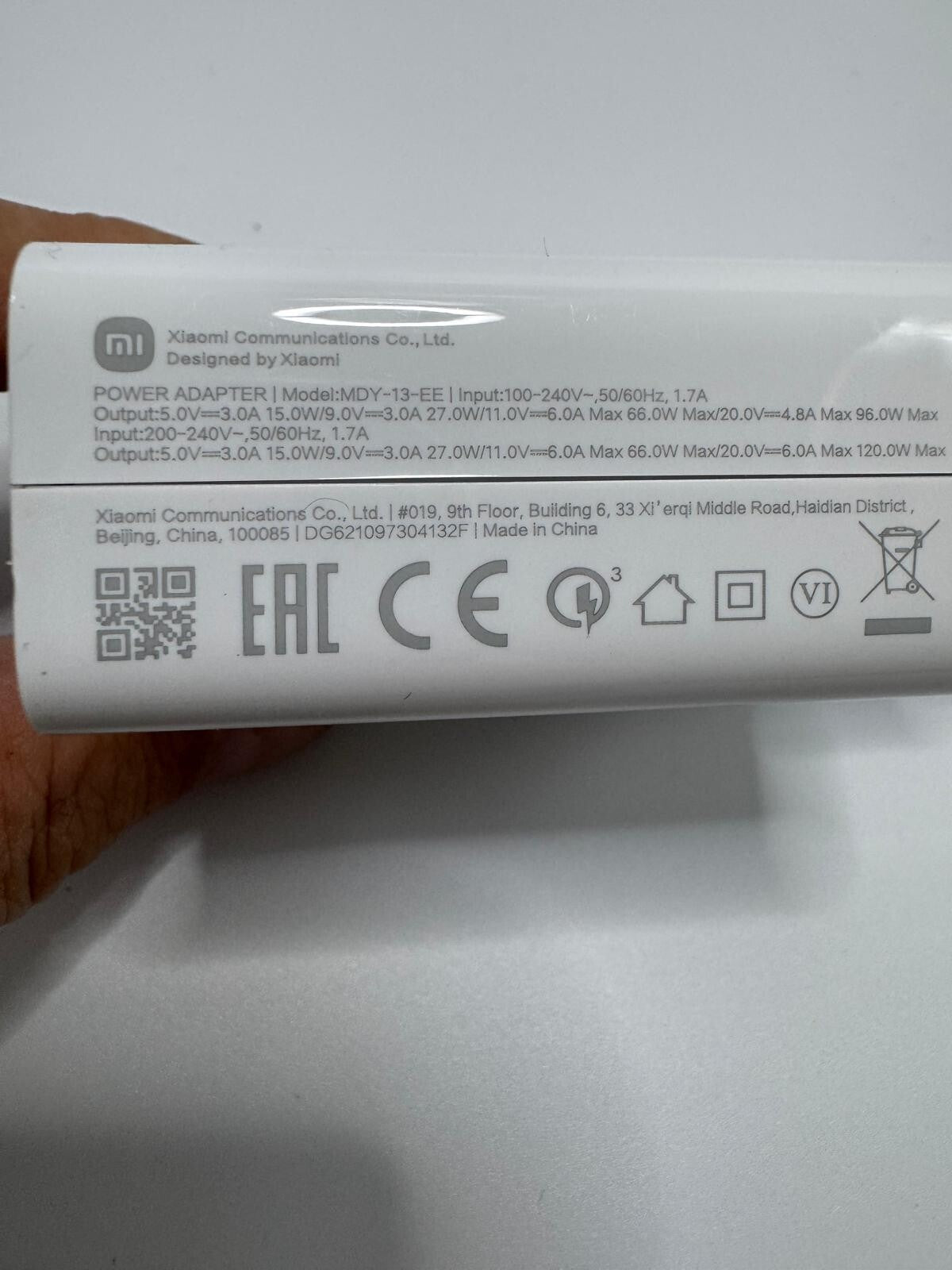 Chargeur XIAOMI 120W d'origine 100%  + Cable USB-Type-C