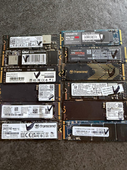 SSD NVMe M.2 2280 512Go Samsung Toshiba Intel WD Micron SK hynix Kioxia Kingston