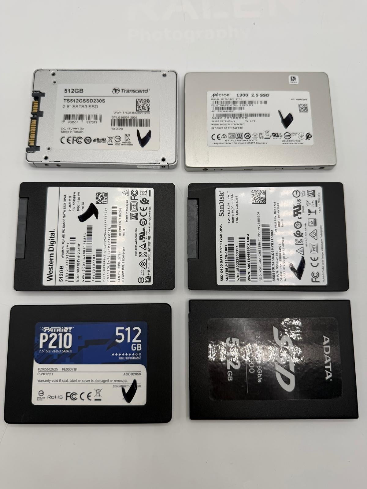 SSD SATA 2.5" 512Go Samsung Kingston SanDisk Intel WD Micron ADATA Patriot