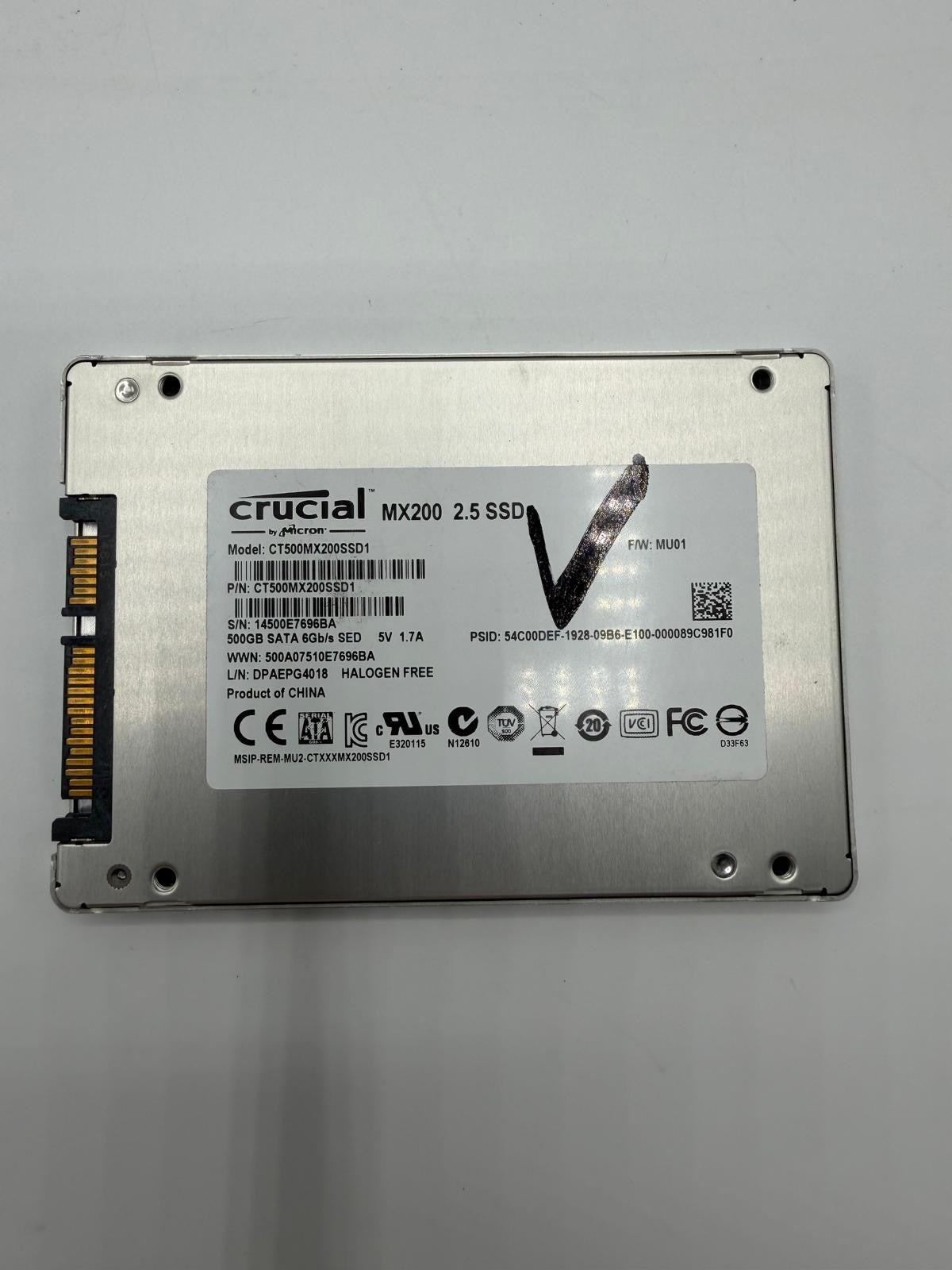 SSD SATA 2.5 500Go Samsung 850 860 870 EVO Crucial MX500 BX100 MX200 - Au choix
