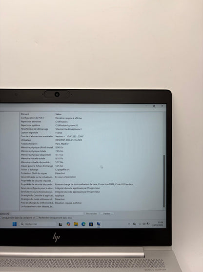 HP EliteBook 840 G5 i5-8350U / 8Go RAM / 256Go SSD NVMe / 14" Win11 Pro (REF:H41