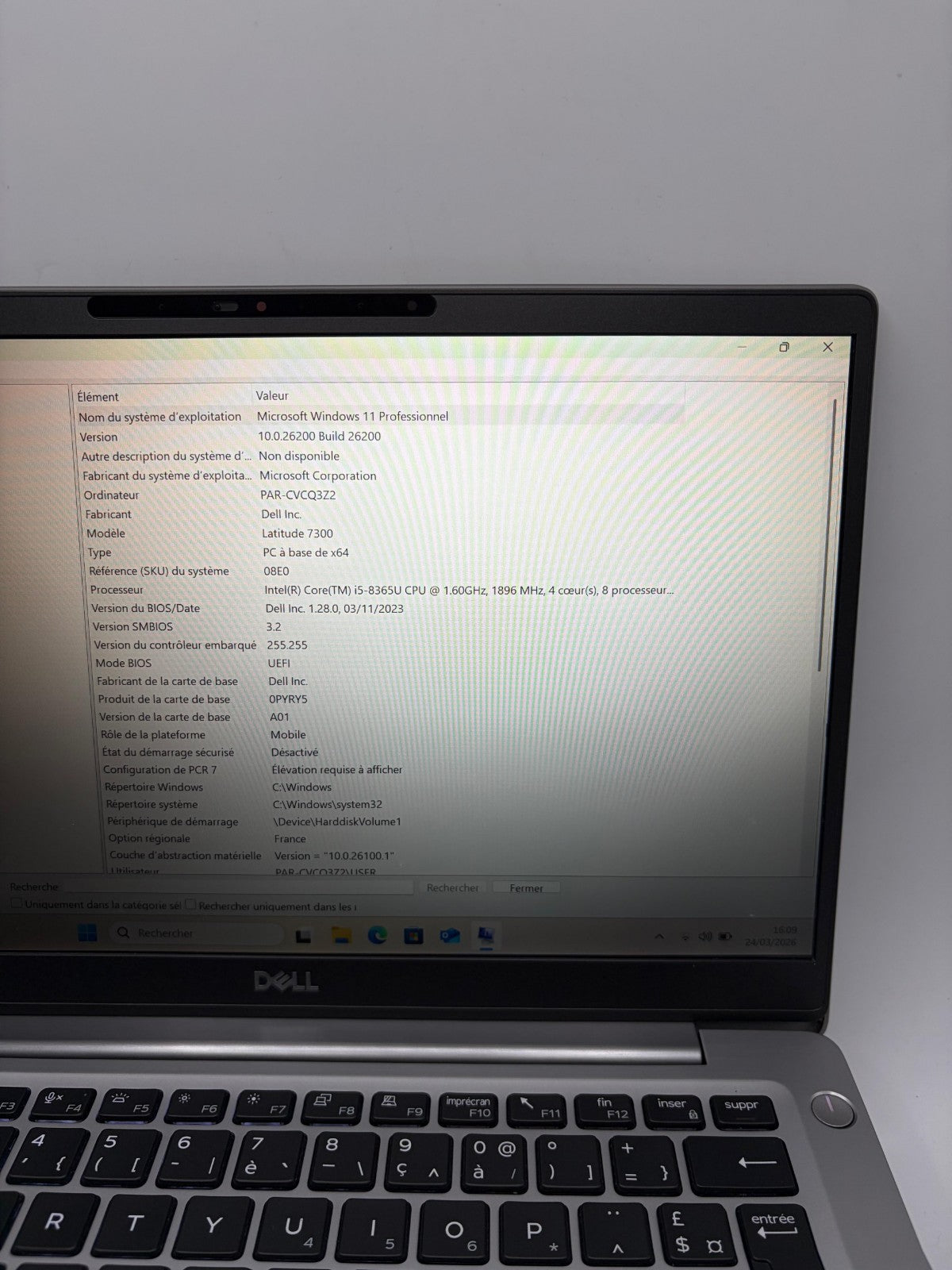 Dell Latitude 7300 i5-8365U / 16Go RAM / 256Go SSD / 13.3" Win11 Pro (REF: H29)