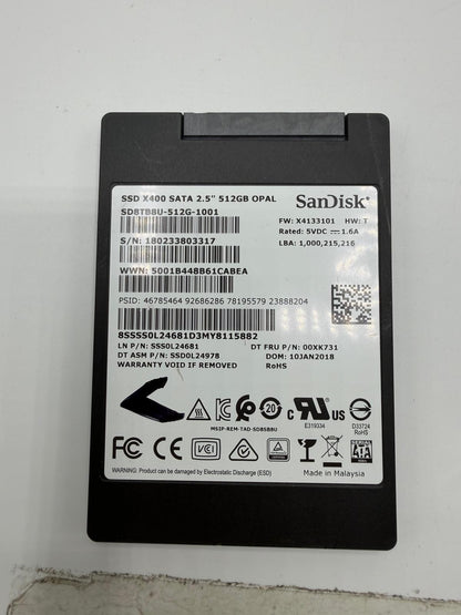 SSD SATA 2.5" 512Go Samsung Kingston SanDisk Intel WD Micron ADATA Patriot