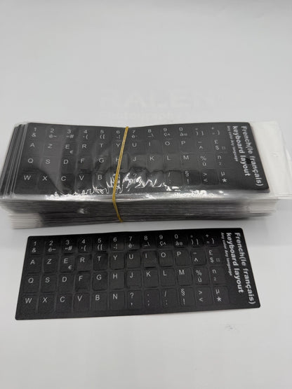 Stickers Autocollants Clavier Français AZERTY – Noir – PC Portable / Clavier