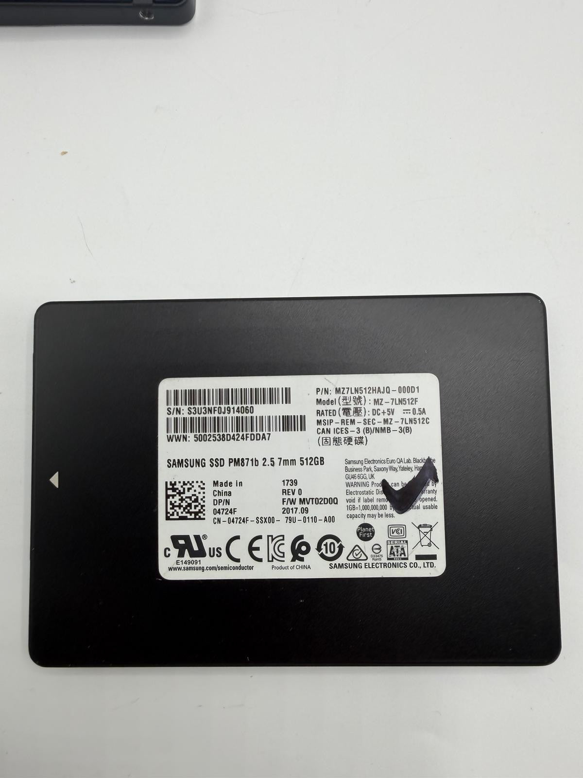 SSD SATA 2.5" 512Go Samsung Kingston SanDisk Intel WD Micron ADATA Patriot