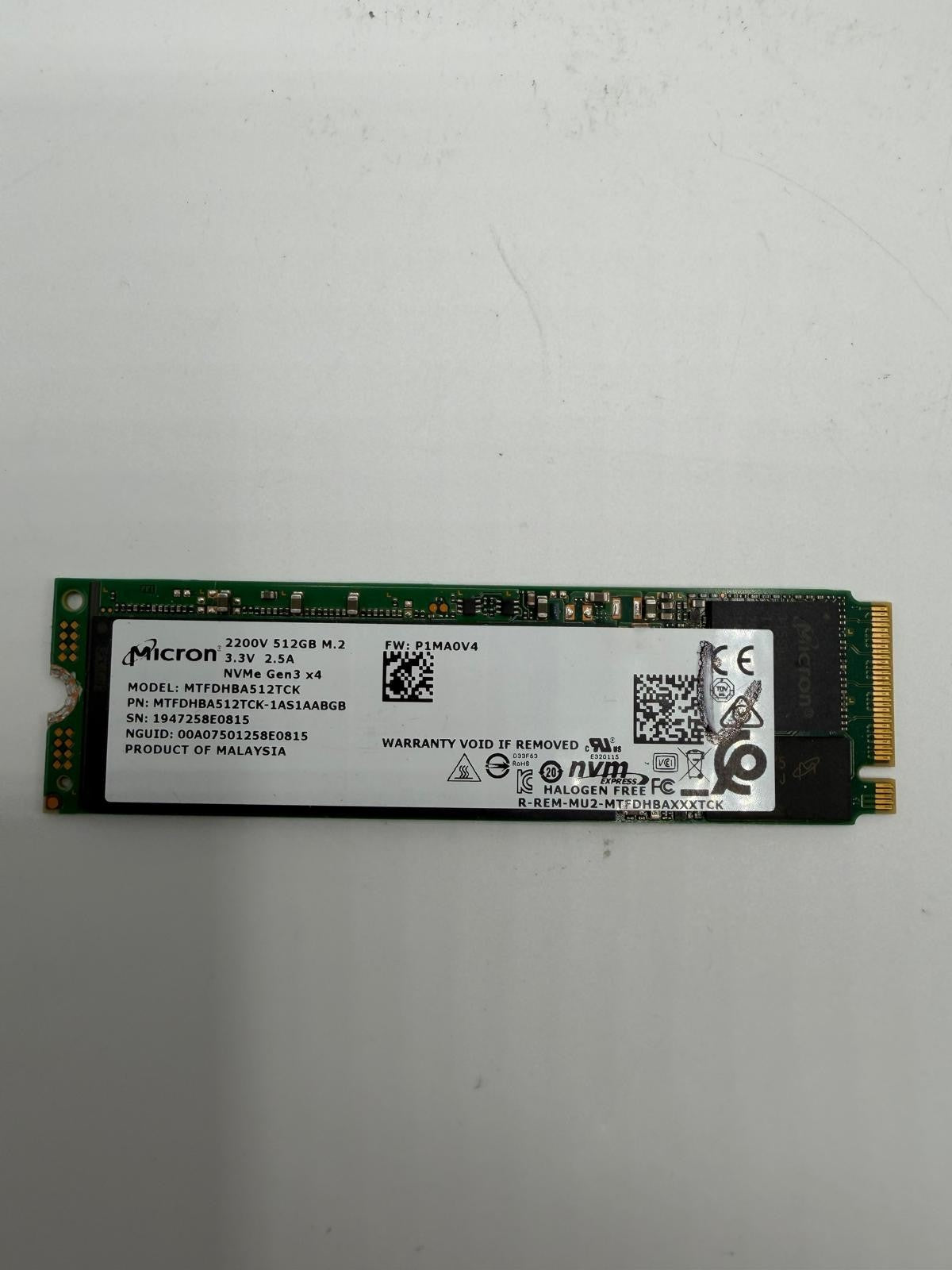 SSD NVMe M.2 2280 512Go Samsung Toshiba Intel WD Micron SK hynix Kioxia Kingston