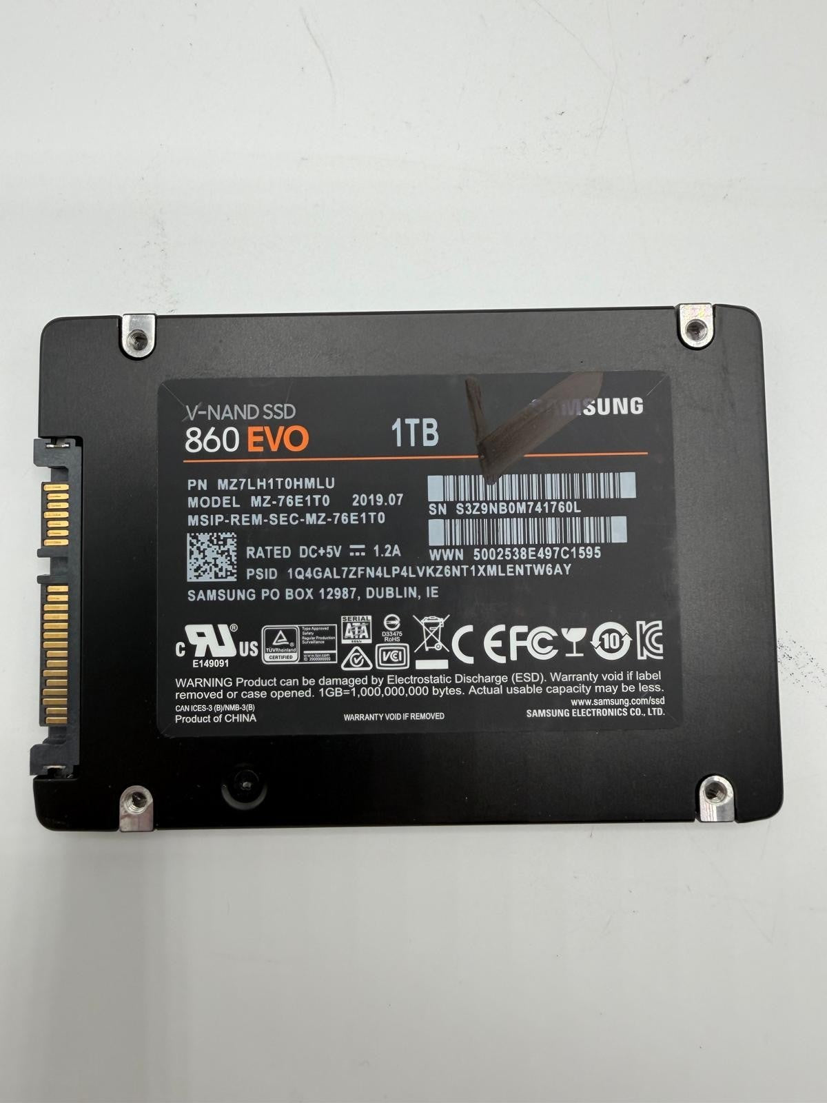 SSD SATA 2.5 1To Samsung 860 EVO 860 QVO 870 QVO Crucial BX500 - Au choix