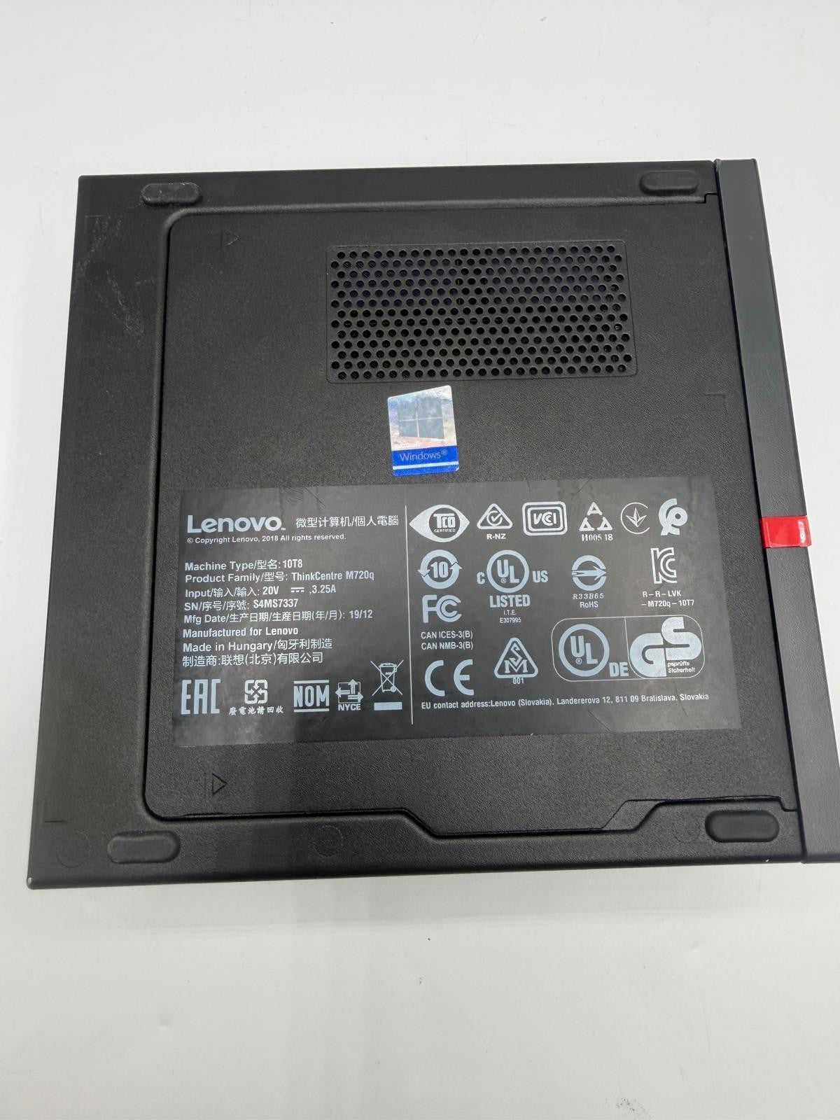 Lenovo ThinkCentre M720q Tiny i3-9100T 8Go 1To SSD WiFi Win11 Pro - Ref S92