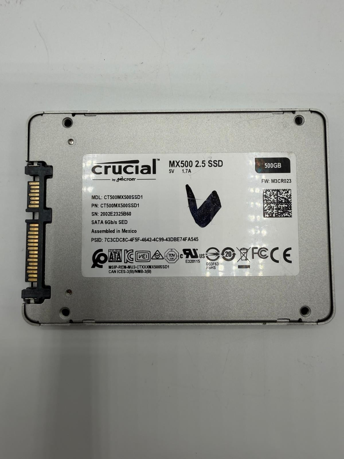 SSD SATA 2.5 500Go Samsung 850 860 870 EVO Crucial MX500 BX100 MX200 - Au choix