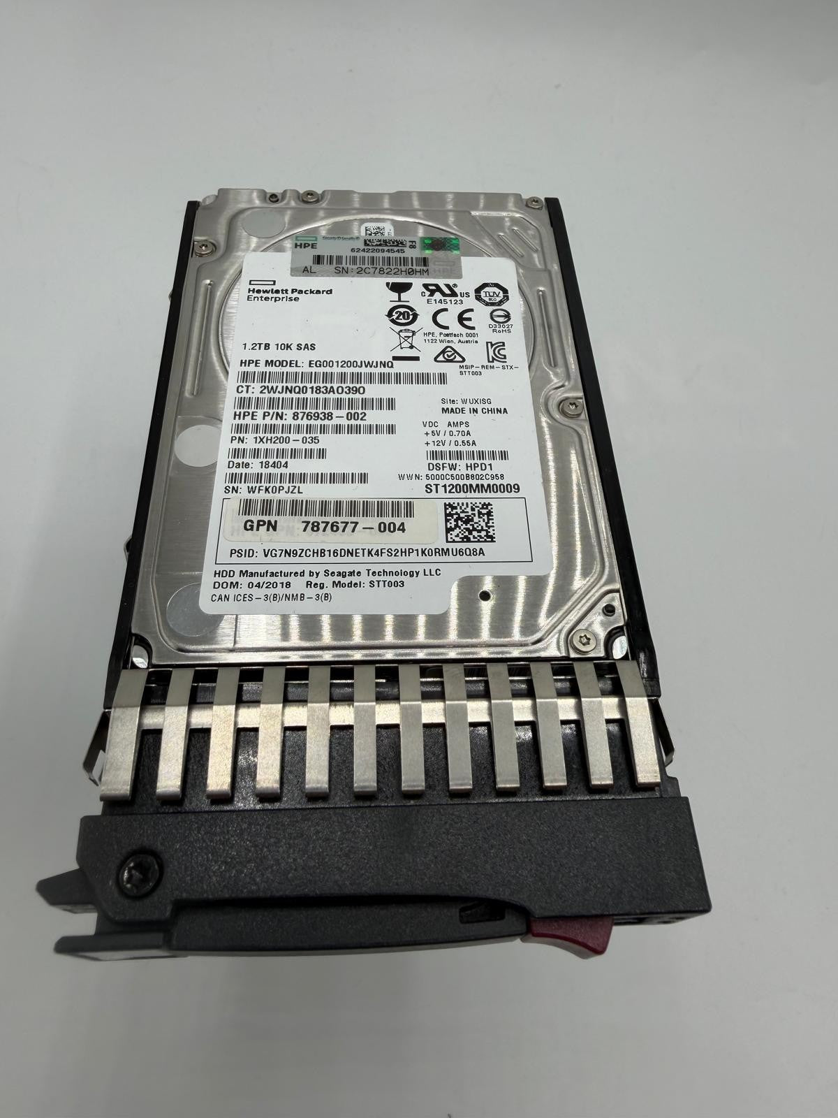 Disque Dur HPE 1.2To SAS 10K 2.5" ST1200MM0009 - Caddy inclus - Teste OK