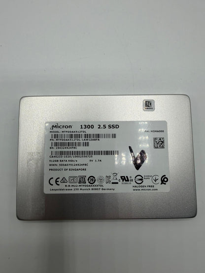 SSD SATA 2.5" 512Go Samsung Kingston SanDisk Intel WD Micron ADATA Patriot