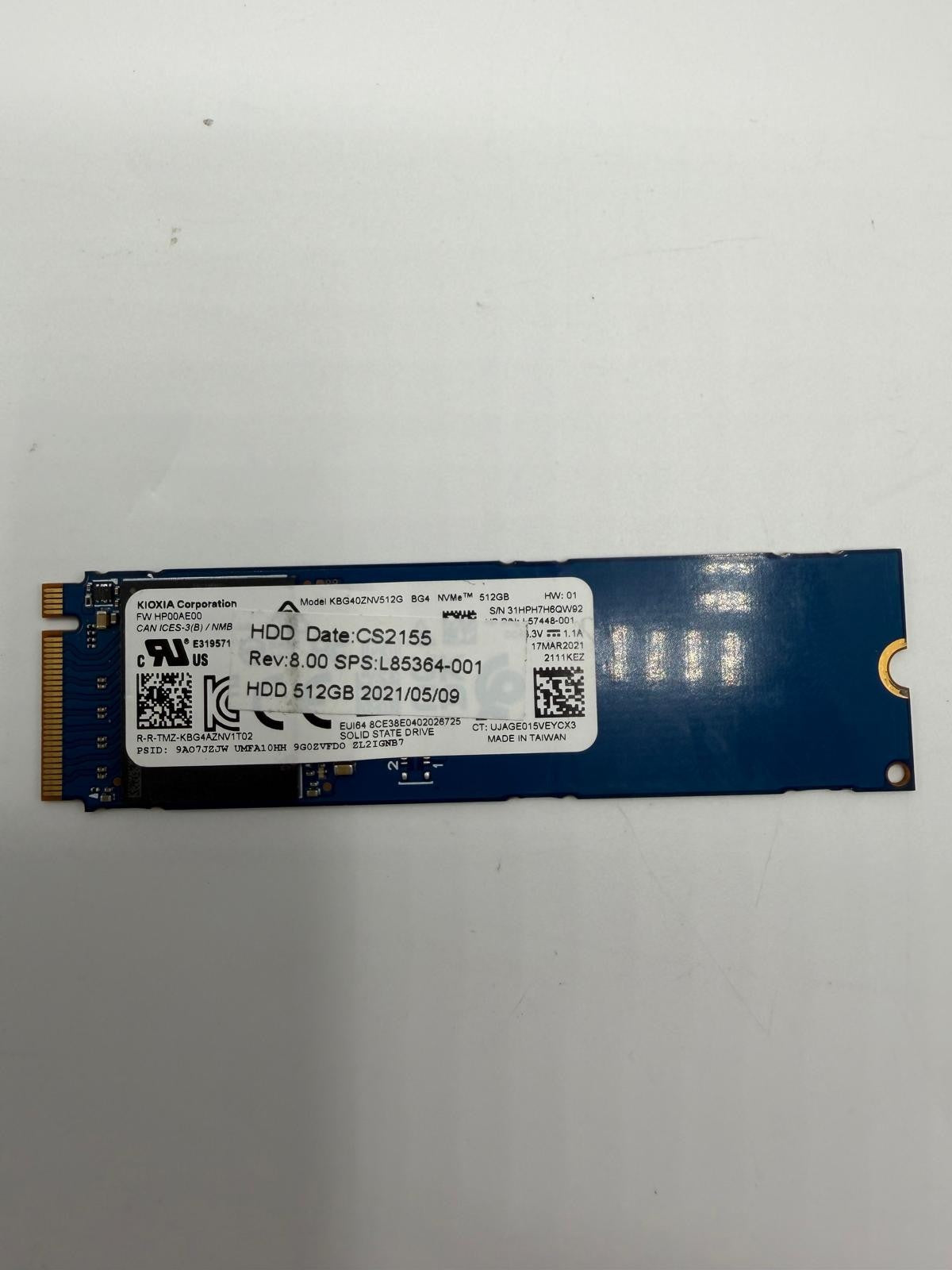 SSD NVMe M.2 2280 512Go Samsung Toshiba Intel WD Micron SK hynix Kioxia Kingston