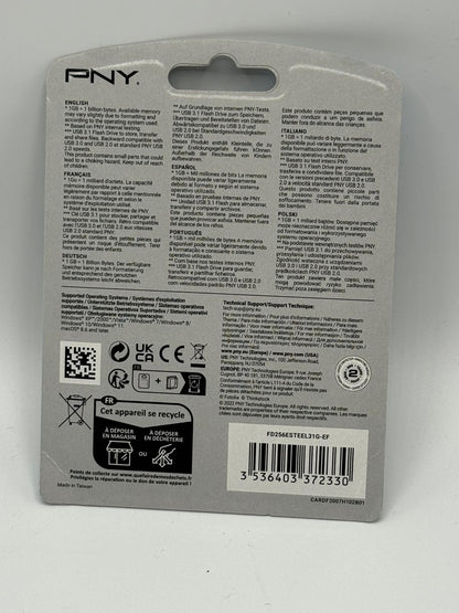 Clé USB PNY 256 Go – USB 3.1 – Métal – Neuve sous blister