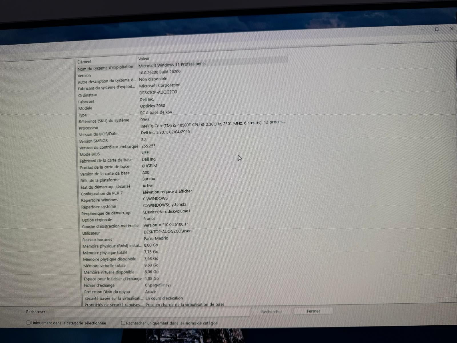 Dell OptiPlex 3080 Micro i5-10500T 8Go 256Go SSD WiFi Antenne Win11 Pro Ref M1
