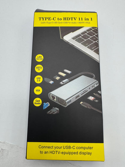 Station d’Accueil USB-C 11-en-1 – 4K HDMI / VGA / Ethernet / USB 3.0 / PD 100W