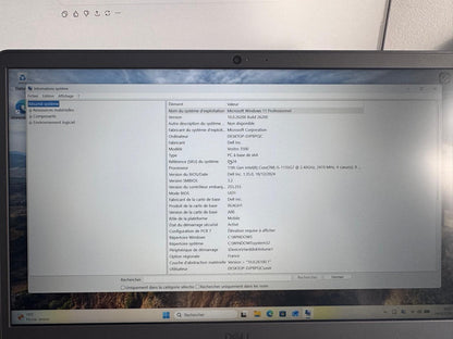 Dell Vostro 3500 i5-1135G7 8Go RAM 256Go SSD 15,6" Win11 Pro Batterie 75% ref M6