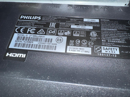 Écran Philips 271B8QJEB/00 – 27" Full HD – IPS – HDMI / DVI / VGA – Haut-parleur