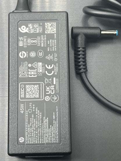 Chargeur HP Original 45W – 19.5V / 2.31A-Connecteur 4.5x3.0mm Bleu–neuf +cable