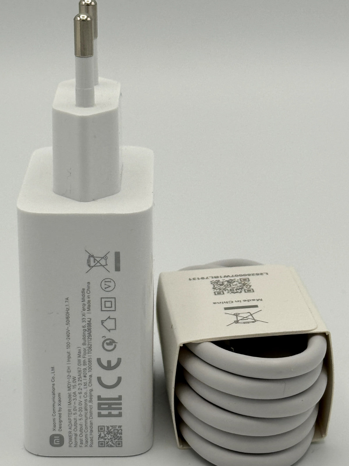 Chargeur type-C XIAOMI 67W d'origine 100% Garantie ou remboursé + Cable Type-C