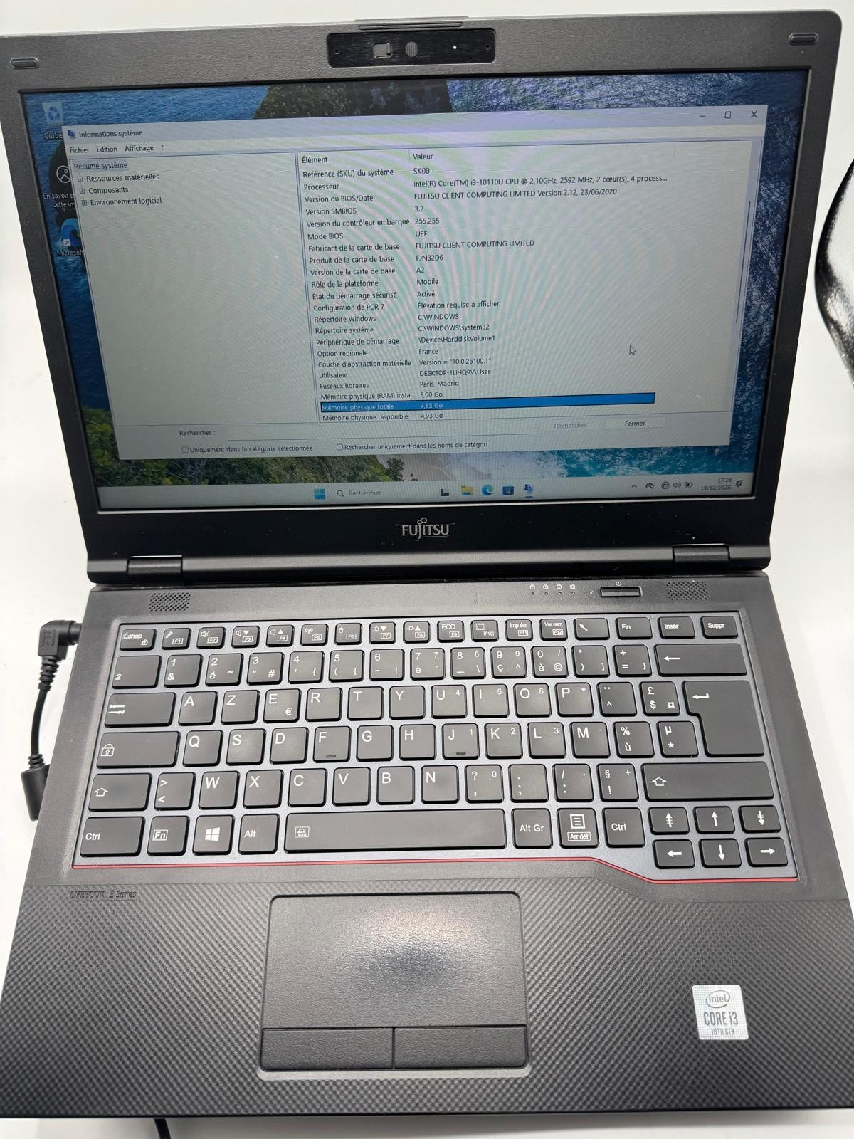 Fujitsu Lifebook E5410 – i3-10e Gen / 8 Go RAM / SSD – 14" – AZERTY -Ref FUJI